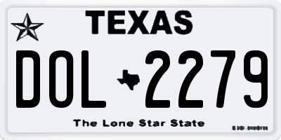 TX license plate DOL2279