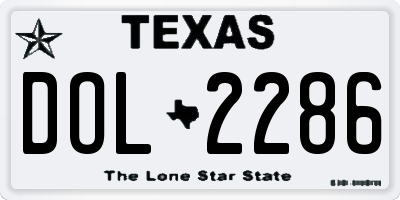 TX license plate DOL2286