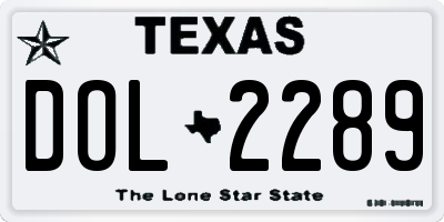 TX license plate DOL2289