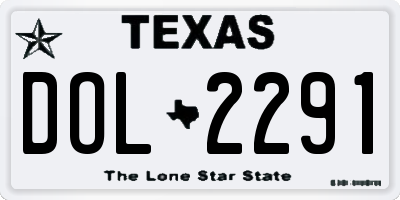 TX license plate DOL2291