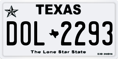 TX license plate DOL2293