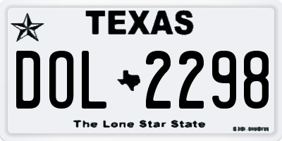 TX license plate DOL2298