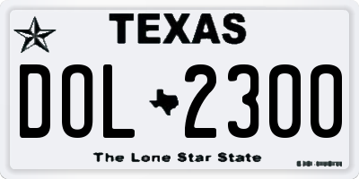 TX license plate DOL2300