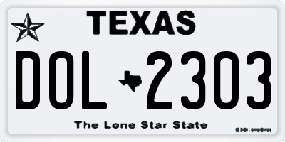 TX license plate DOL2303