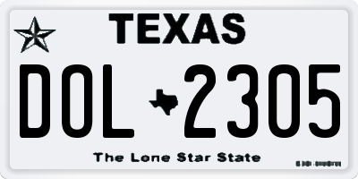 TX license plate DOL2305