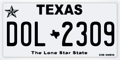 TX license plate DOL2309