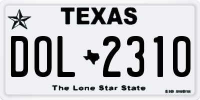 TX license plate DOL2310
