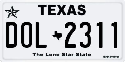 TX license plate DOL2311