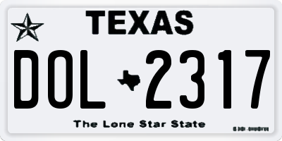 TX license plate DOL2317