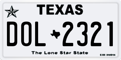 TX license plate DOL2321