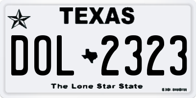 TX license plate DOL2323