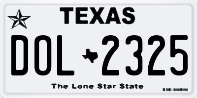 TX license plate DOL2325