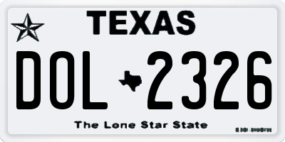 TX license plate DOL2326