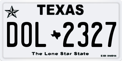 TX license plate DOL2327