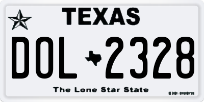 TX license plate DOL2328