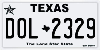 TX license plate DOL2329