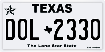 TX license plate DOL2330