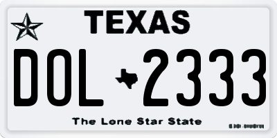 TX license plate DOL2333