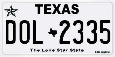 TX license plate DOL2335