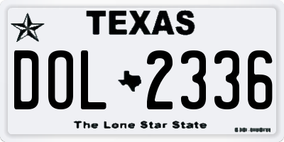TX license plate DOL2336