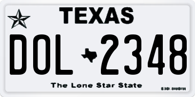 TX license plate DOL2348