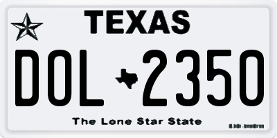 TX license plate DOL2350