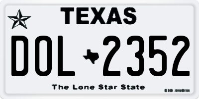 TX license plate DOL2352