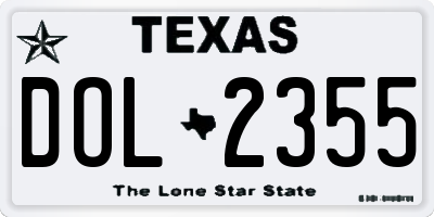 TX license plate DOL2355