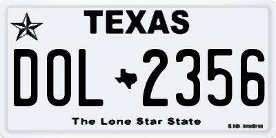 TX license plate DOL2356
