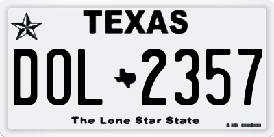 TX license plate DOL2357