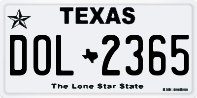 TX license plate DOL2365