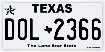 TX license plate DOL2366