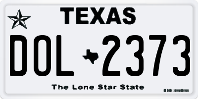 TX license plate DOL2373