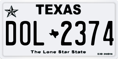 TX license plate DOL2374