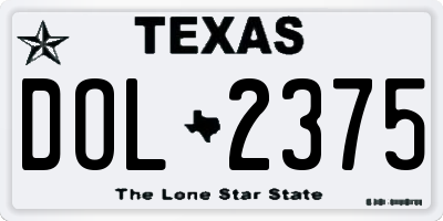 TX license plate DOL2375