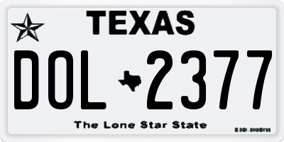 TX license plate DOL2377