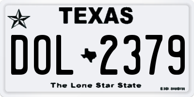 TX license plate DOL2379