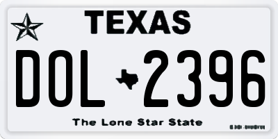 TX license plate DOL2396