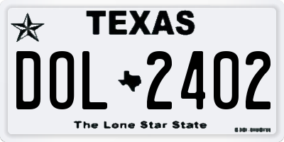 TX license plate DOL2402