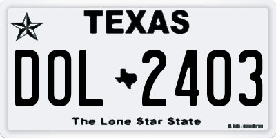 TX license plate DOL2403