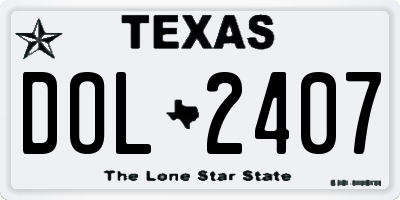 TX license plate DOL2407