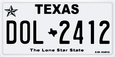 TX license plate DOL2412