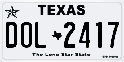 TX license plate DOL2417