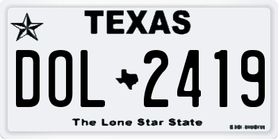 TX license plate DOL2419