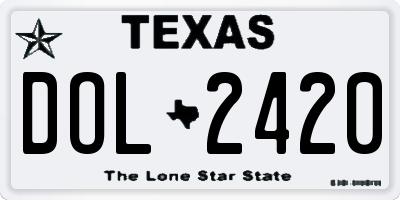 TX license plate DOL2420
