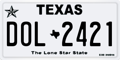 TX license plate DOL2421