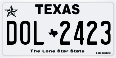 TX license plate DOL2423