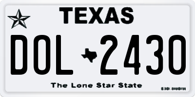 TX license plate DOL2430