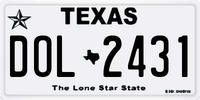 TX license plate DOL2431