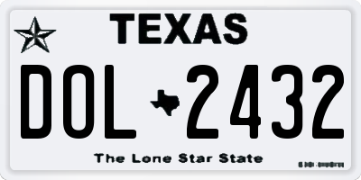 TX license plate DOL2432
